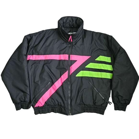 Snow Trails Vintage Men's Ski Winter Jacket Sz XL Y2K Neon Snow Sports - Picture 1 of 12